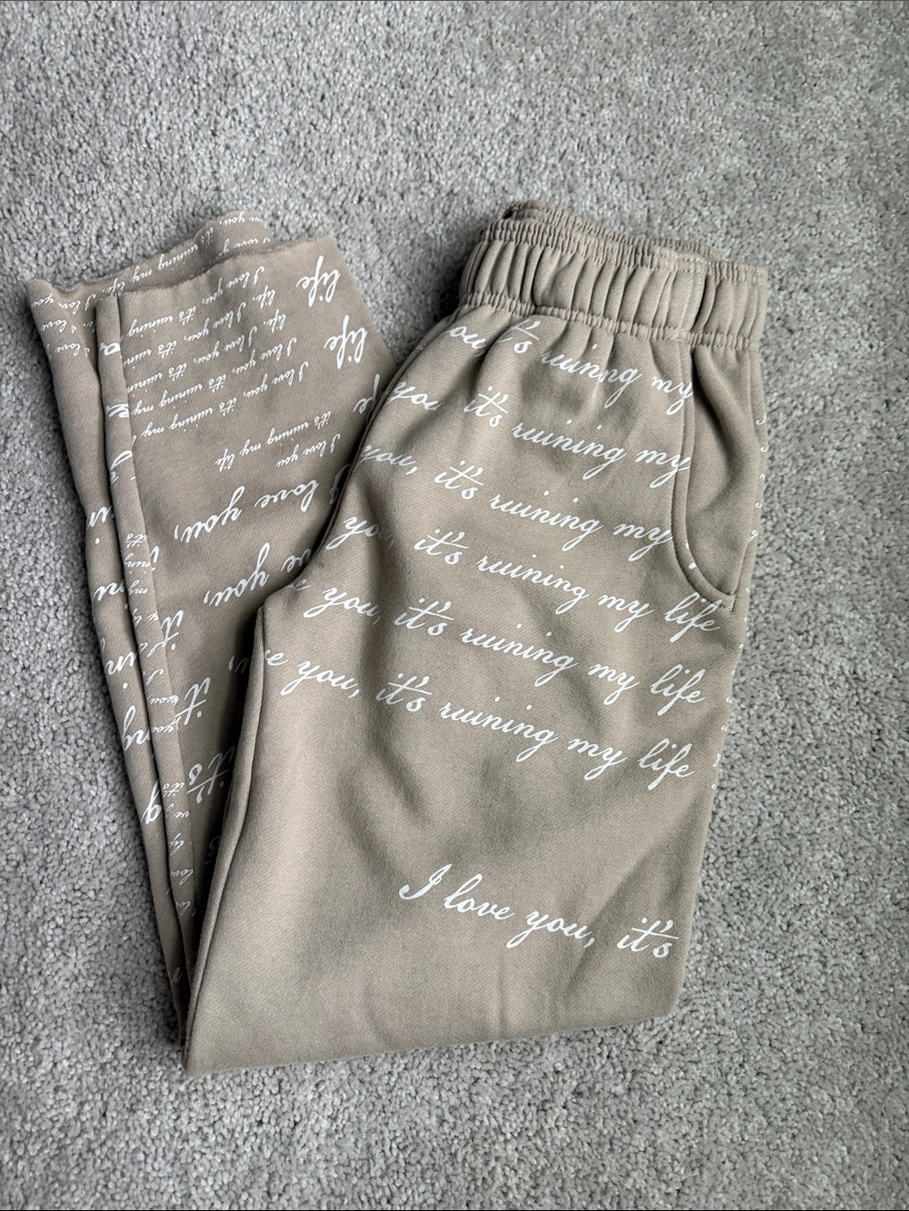 Taylor Swift Taupe Script Jogger Pants